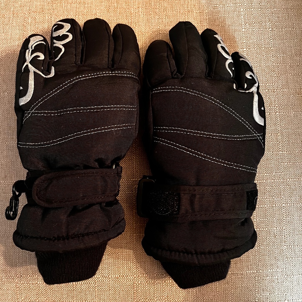 Thinsulate Winter Kids Gloves Black Small 4/7